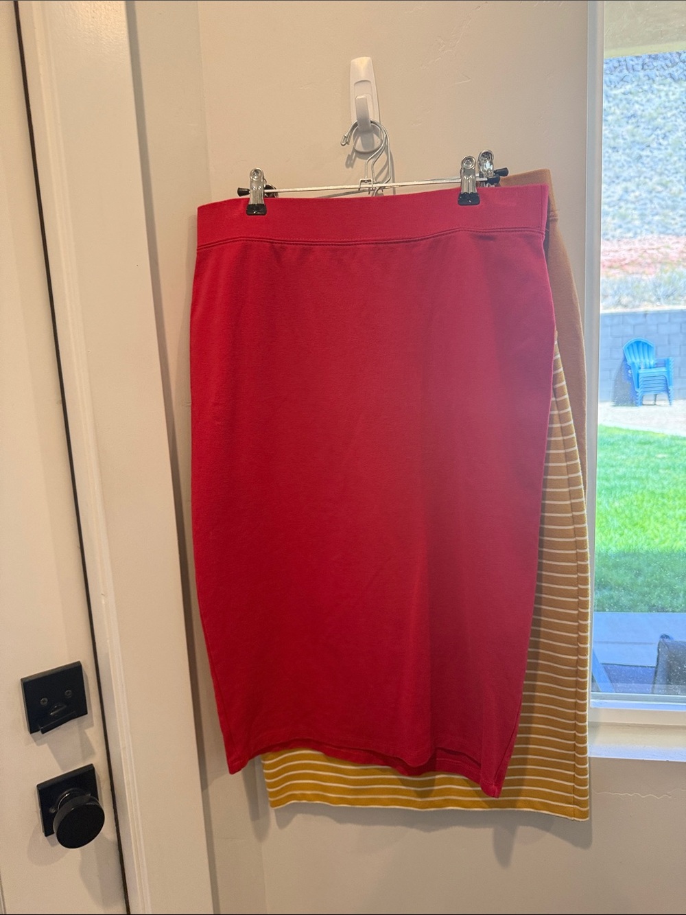 iris Red Pencil Skirt - Streamlined Fit